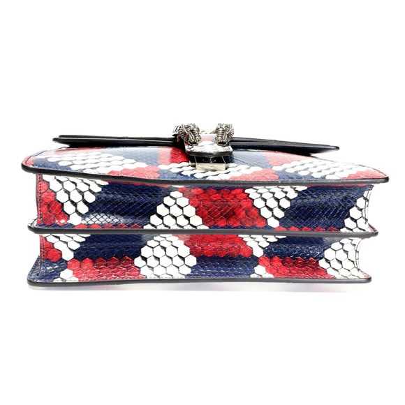 Gucci Red, White, & Blue Geometric Python Dionysus Shoulder Bag - Picture 3 of 10